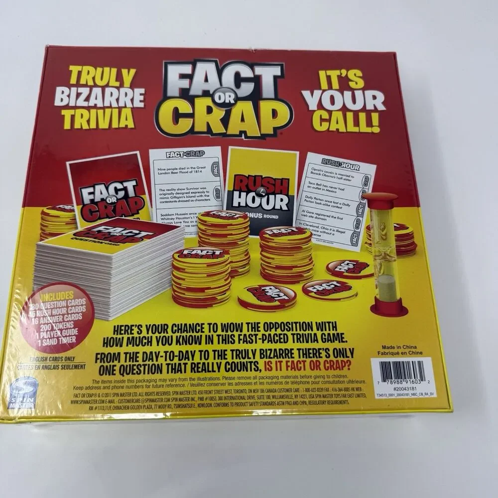 Fact Or Crap Trivia With Attitude Game New Open Box Complete 2011